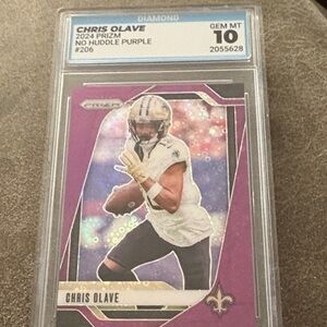 Chris Olave 2024 Prizm No Huddle Purple Card